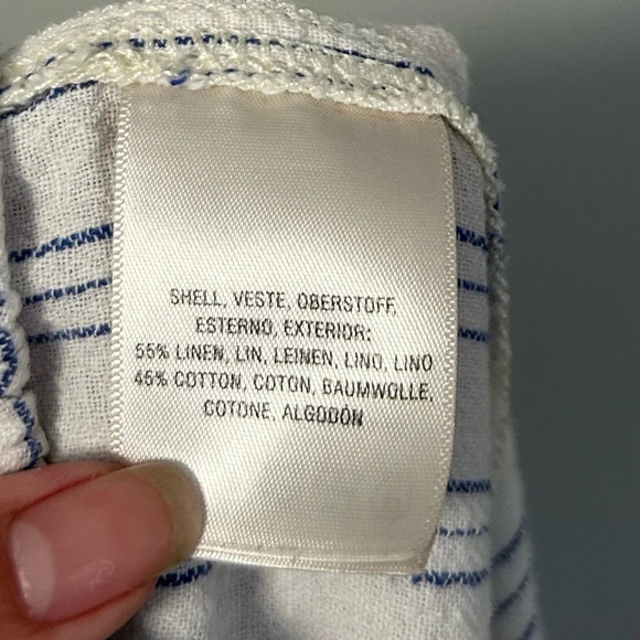 Anthropologie Off White Linen Blend Summer Beachy striped pants size XS - Picture 15 of 16